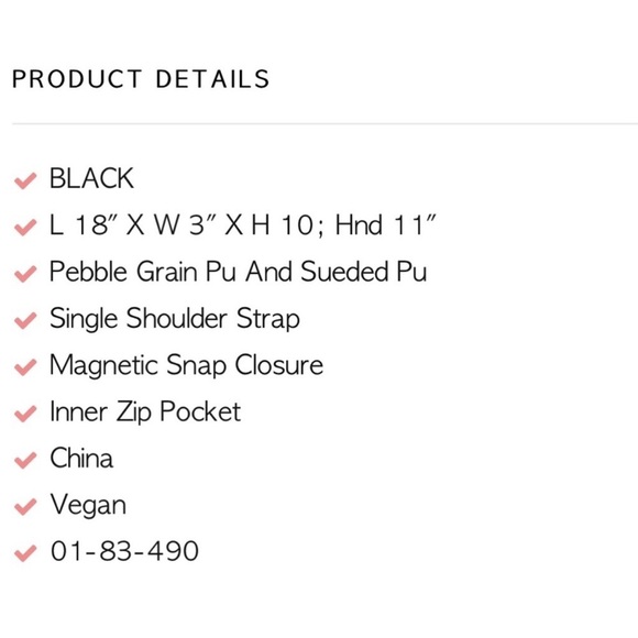 Shiraleah Arden Tote, Black Vegan Leather - Picture 7 of 9